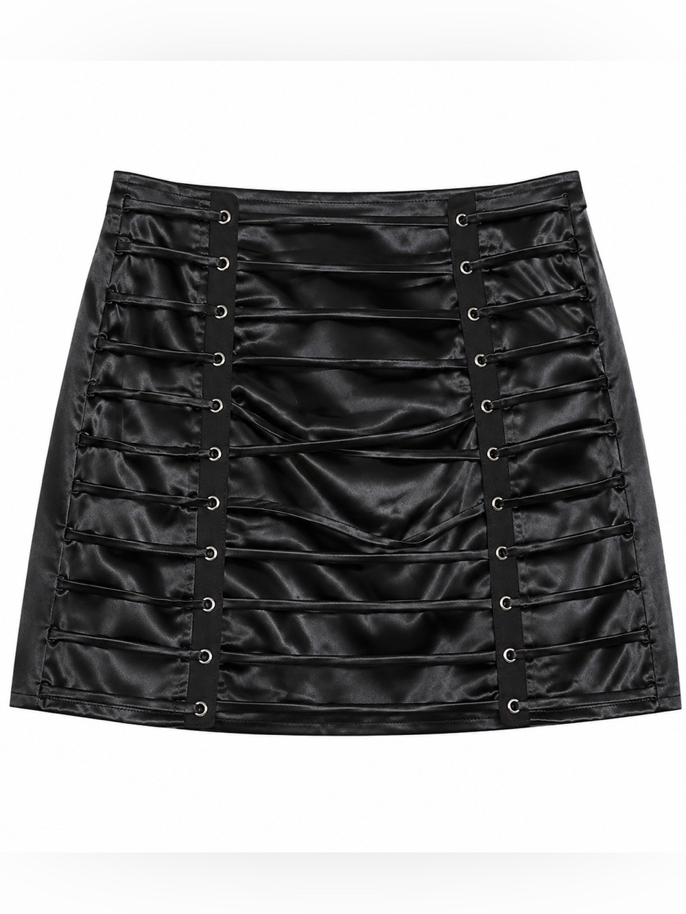NWT BLACK SATIN MINI SKIRT